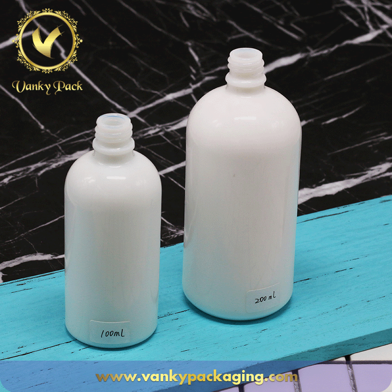 Luxury Cylinder Milk White Opal Glass Cosmetic Essential Oil 100ml 200ml