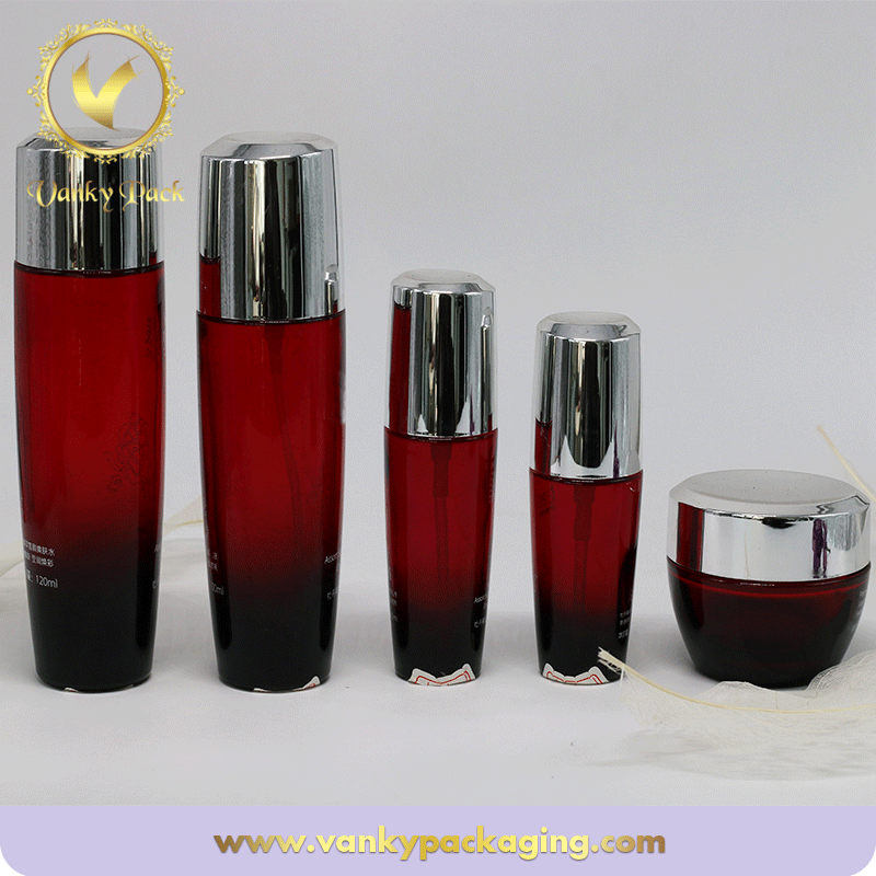 30ml 50ml Coloured Glass Cosmetic Jar Cream Empty Glass Jars and Bottle For Serum/Lotion/Perfume