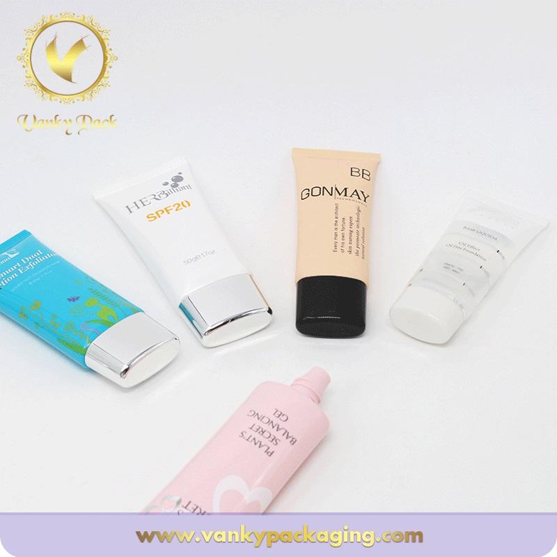 50ml Empty White Plastic Cosmetic Tube with fliptop Cap