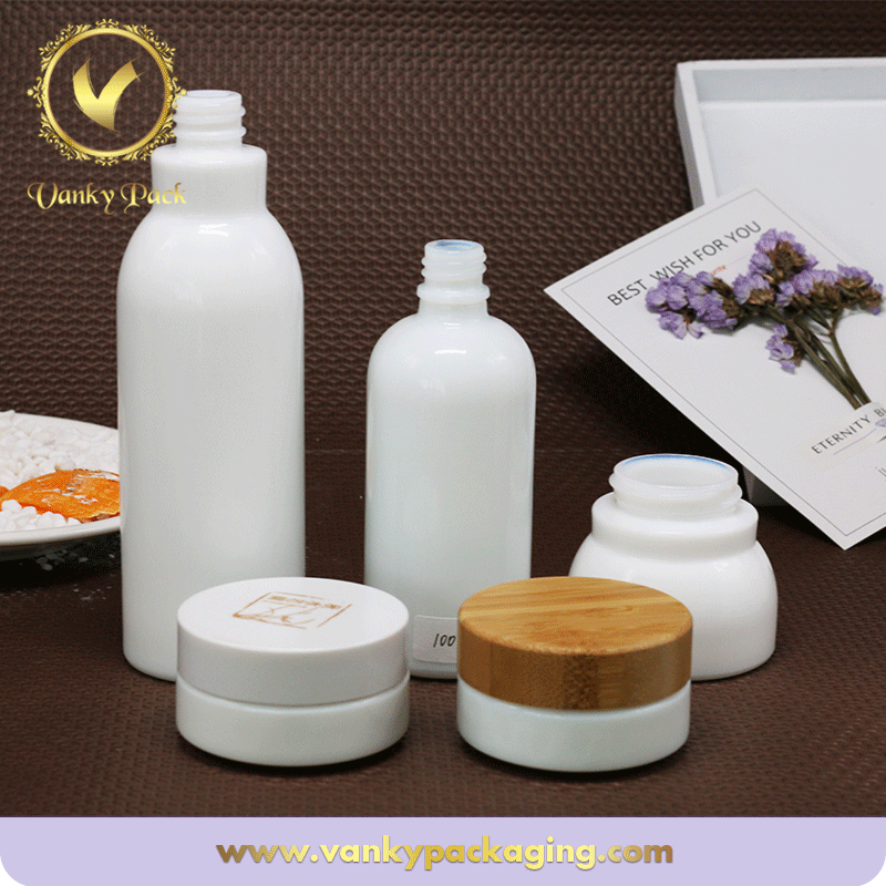 High Quality White Color Coated Cosmetic Glass Jar Cosmetic Creams Packaging