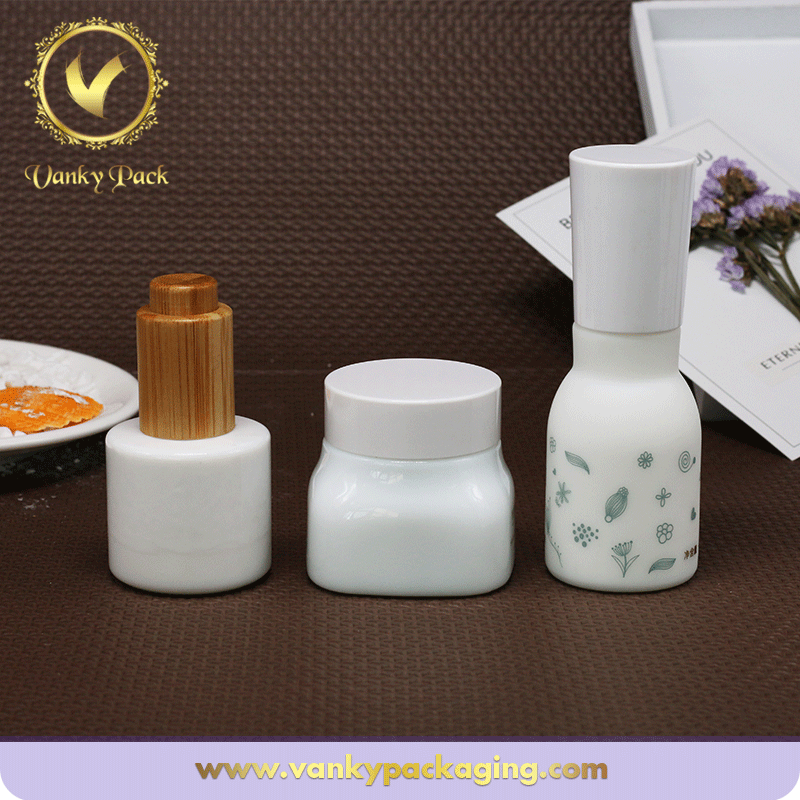 Hot Sale White 30ml Glass Jar Clear Glass Cream Jar Clear Wild Neck Bottle 50ml Glass Jar For Face Cream