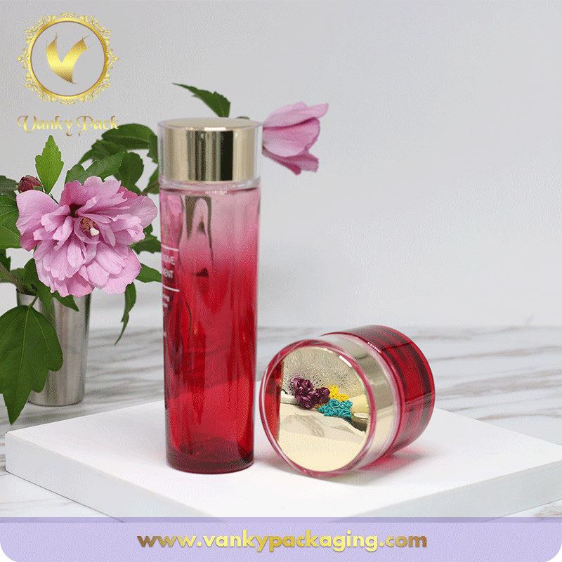 Oval Shape Cosmetic Glass Bottle With Custom Shape Press Pump Packaging