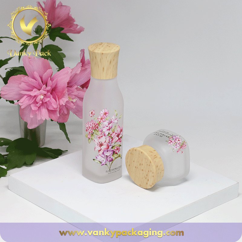 30g Matte Surface Cosmetic Glass Jar with UV Printing Lid