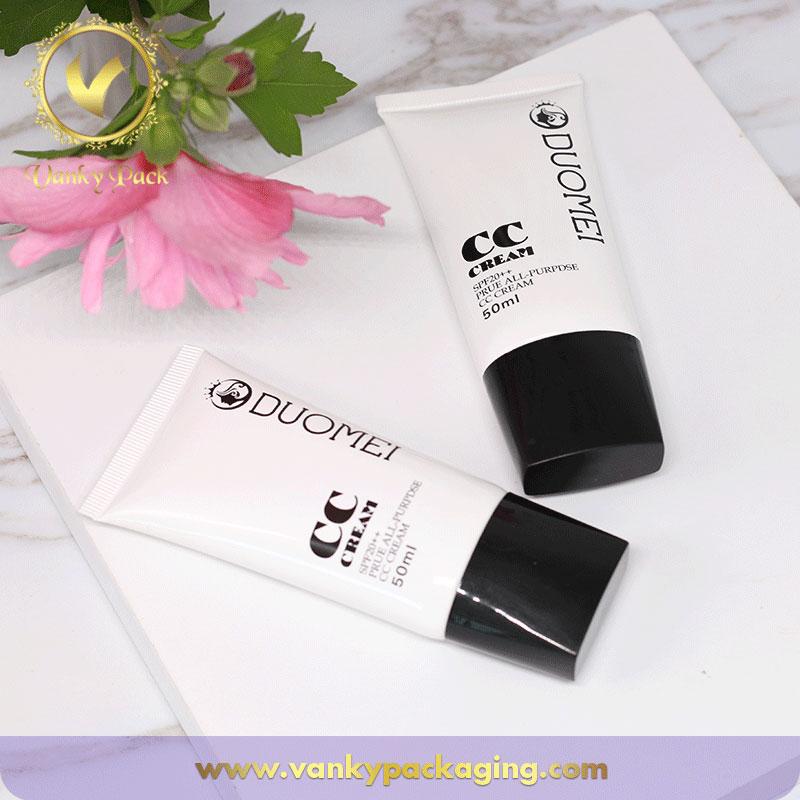 Frosted White Cosmetic Packing Tube Plastic Laminated Face Cream Tube