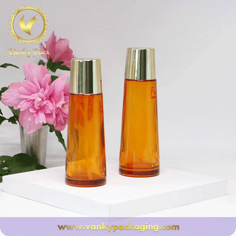 UV Coated Colored Glass Bottle And Bottle Container For Cosmetic Packaging