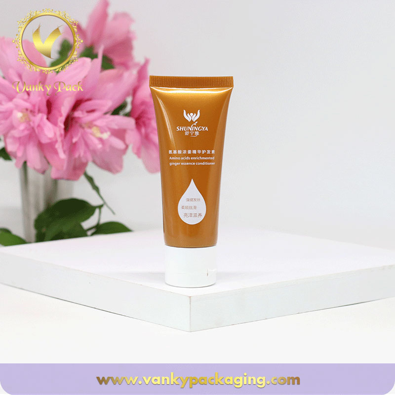 Customized oval cosmetic plastic soft tube with luxury cap