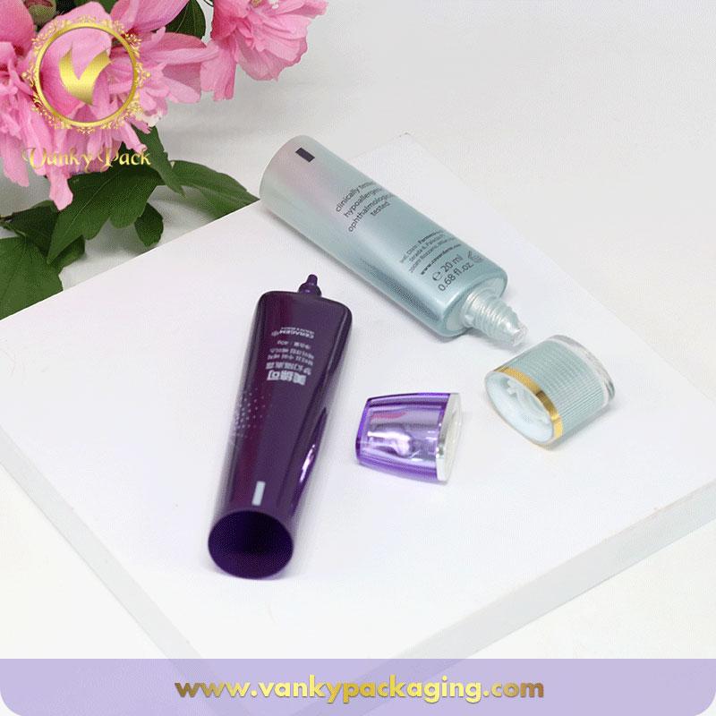 High quality super oval colored plastic cosmetic tube for face cream with screw cap