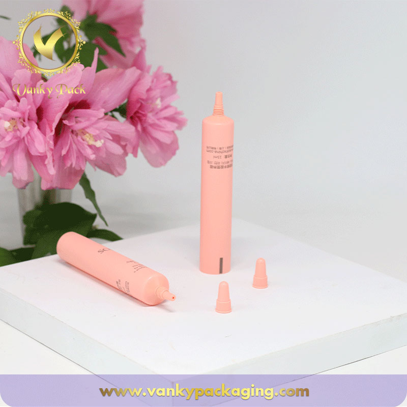 Good quality 15ml plastic eye cream cosmetic tubes packaging with long nozzle