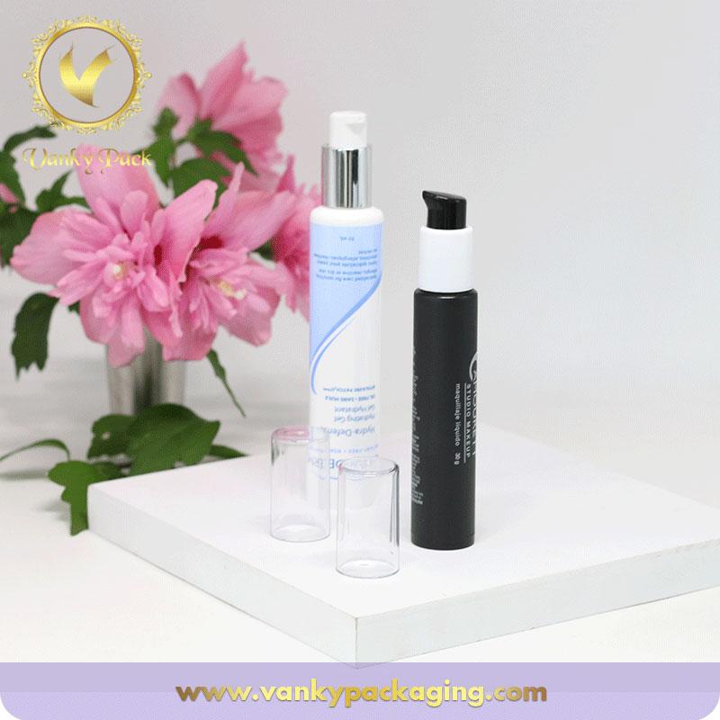 Luxury BB Cream Squeeze Cosmetic Tube Packaging With Airless Pump