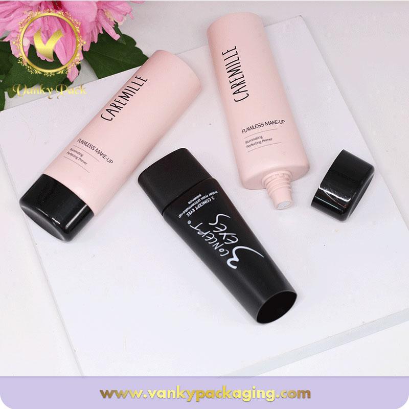 Customized super oval matte colored plastic tubes for cosmetic cream packaging