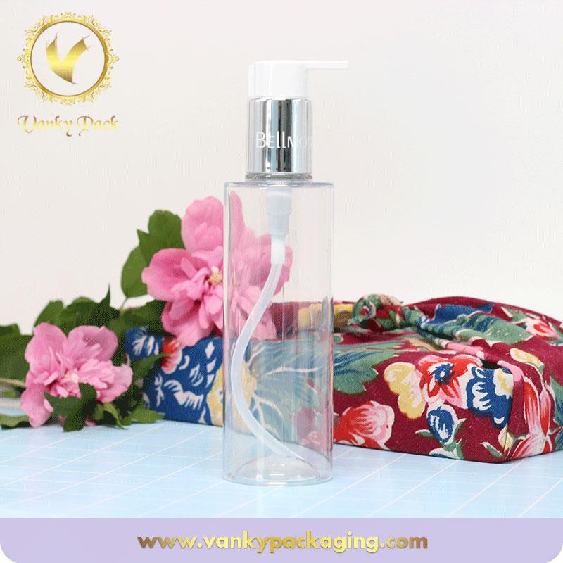 New design hot sale PET clear plastic bottle cosmetic plastic bottle with pump