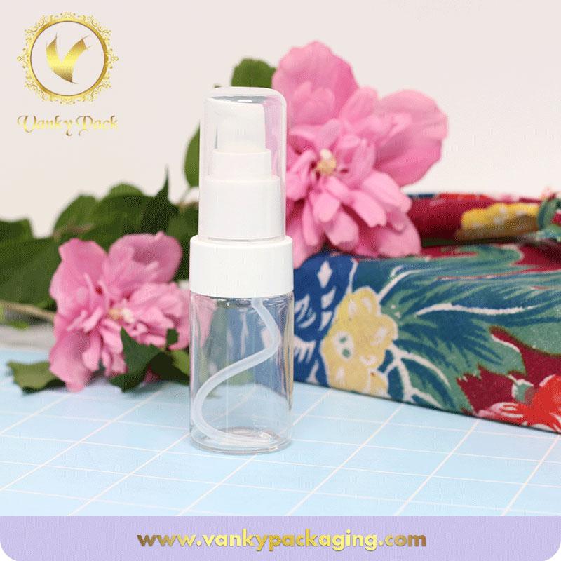 Empty transparent cosmetic plastic bottle with spray pump hot sale