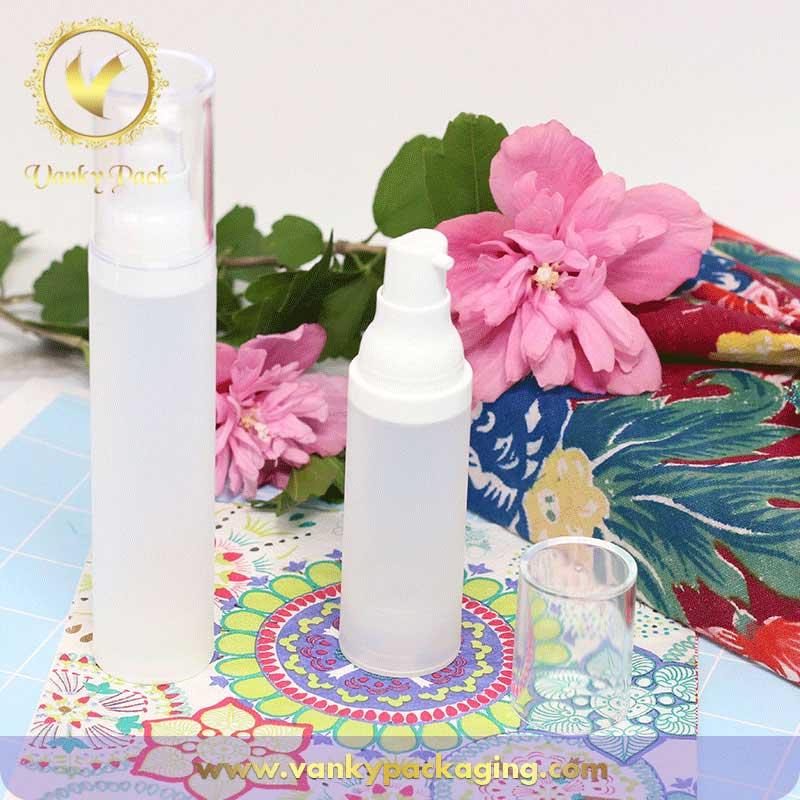 Hot sale white cosmetic plastic bottle airless lotion pump bottle