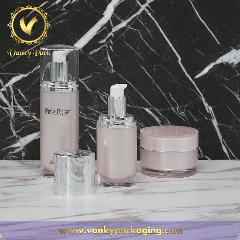 Cosmetic Whole Series Acrylic Bottles And Jars With Pump And Cap Packaging
