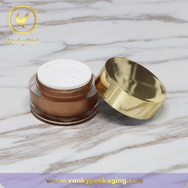 UV Printing Coated Cosmetic Acrylic Cream Jar With Screw Cap Packaging