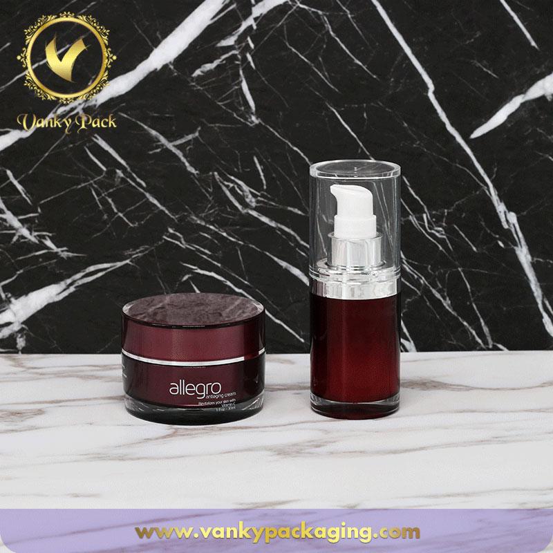 UV Printing Plastic Acrylic Cosmetic Cream Jar With Screw Cap Packaging