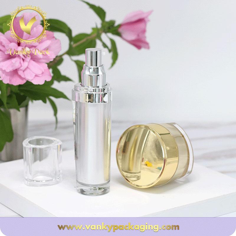 Triangle Shape Serum Plastic Bottle With Spring Press Pump