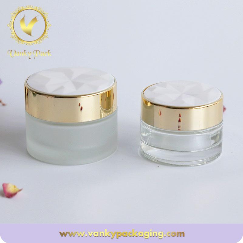 cosmetics glass jar