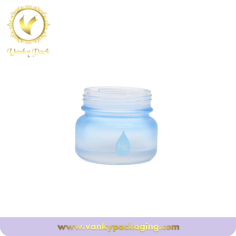 Frosted Glass Cosmetic Jar with Cream Glass Jar For Cosmetics
