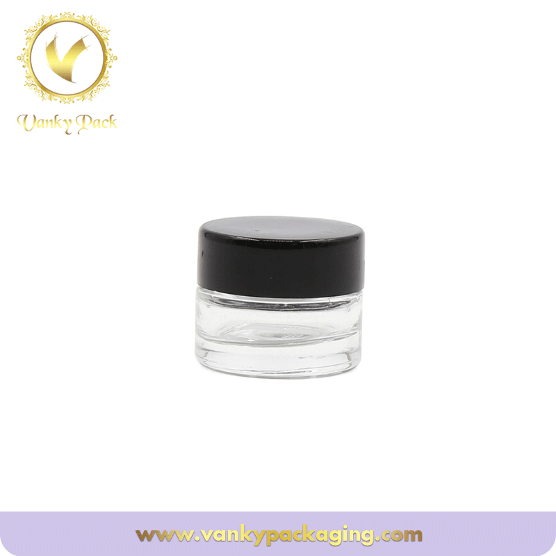 Cosmetic golden Glass jar With casca seal For cream