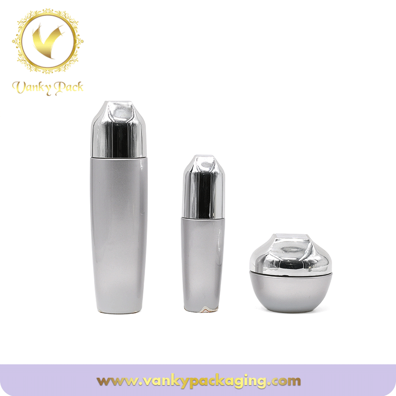 Silver Glass 50g 100ml skin care Cosmetic Glass bottle with pump