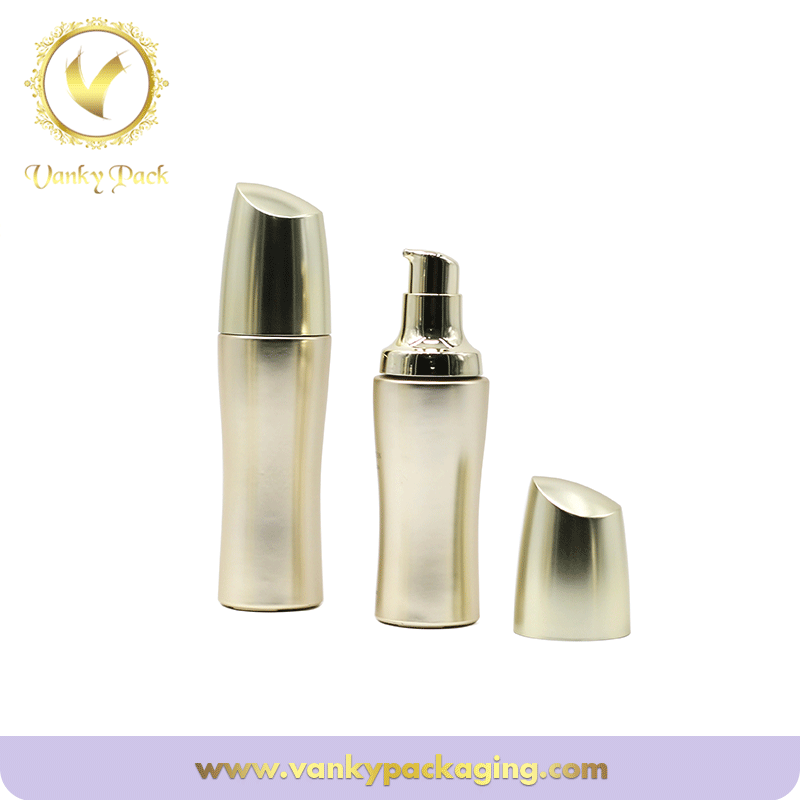 Golden color Glass 50g 100ml skin care Cosmetic Glass bottle with pump