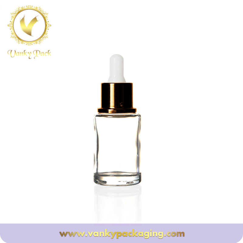 Skin care clear glass serum bottle cosmetic use