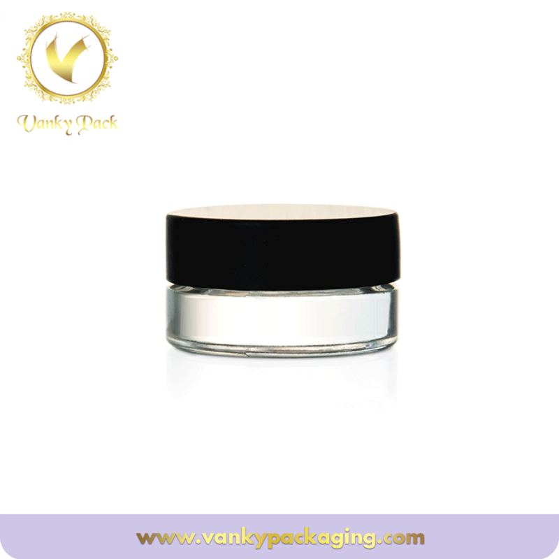 5g glass jar with black plastic lid for concealer