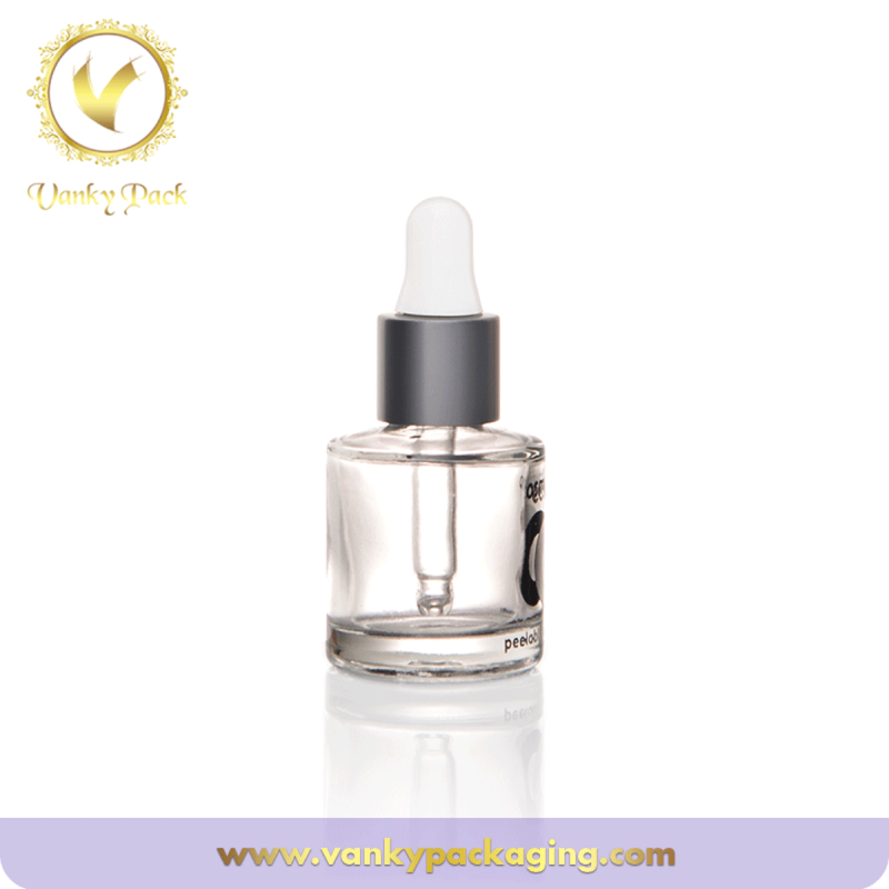 5ml sample glass serum bottle with silver aluminum dropper