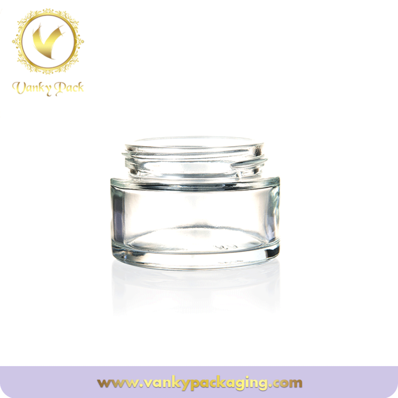 Skin care 50g clear glass jar for cosmetic use