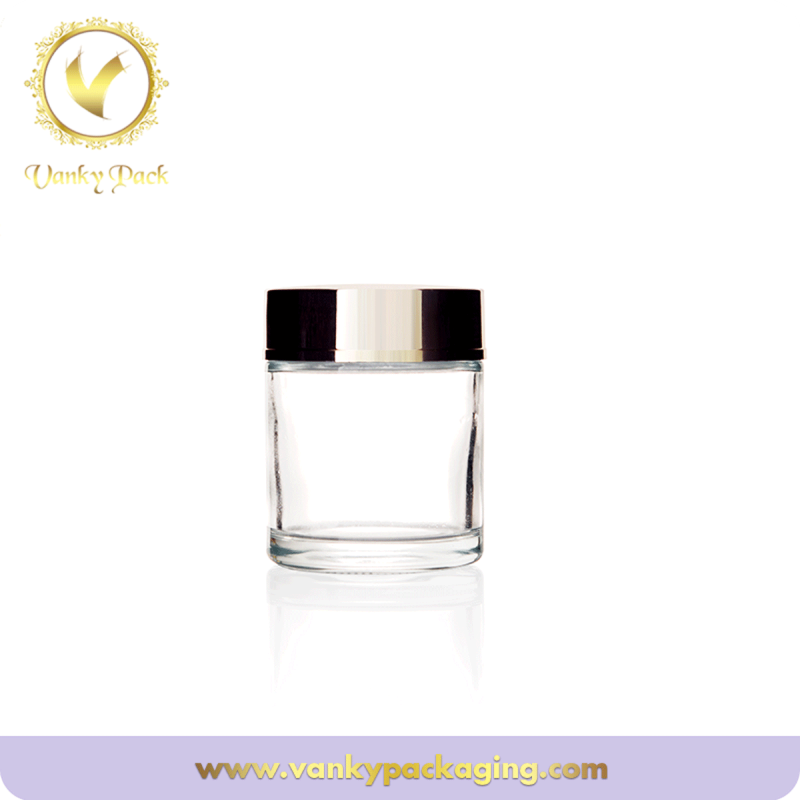 Customized cosmetics packaging 50g clear cosmetic glass jar