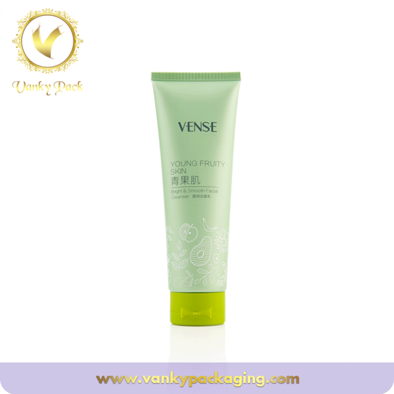 Cosmetic squeeze tube packaging with flip lid