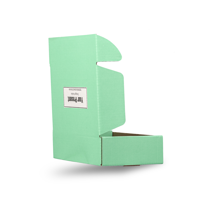 Green customized matte coated corrugated shipping mailer box