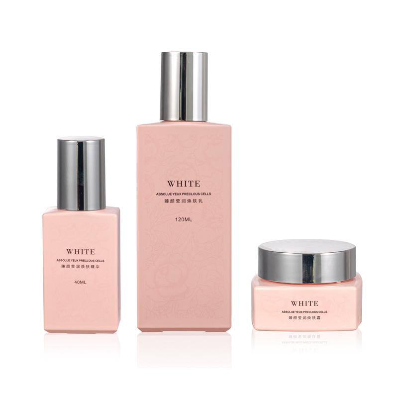 50g 40ml 120ml premium customized pink design rectangle shape cosmetics container packaging set