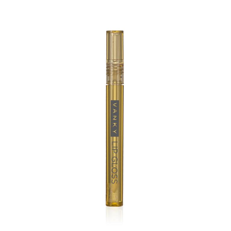 Slim round shape 3ml 3.5ml customized yellow translucent lip gloss tube makeup packaging