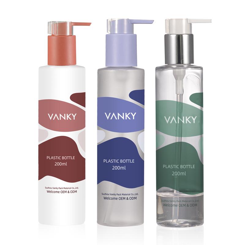 200ml Custom plastic matte PET bottle with high quality lotion twist-lock pump