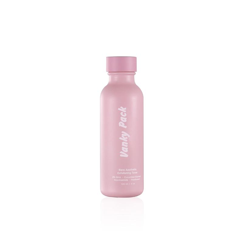 100ml 120ml Luxury high quality pink color design glass toner bottle with screw cap