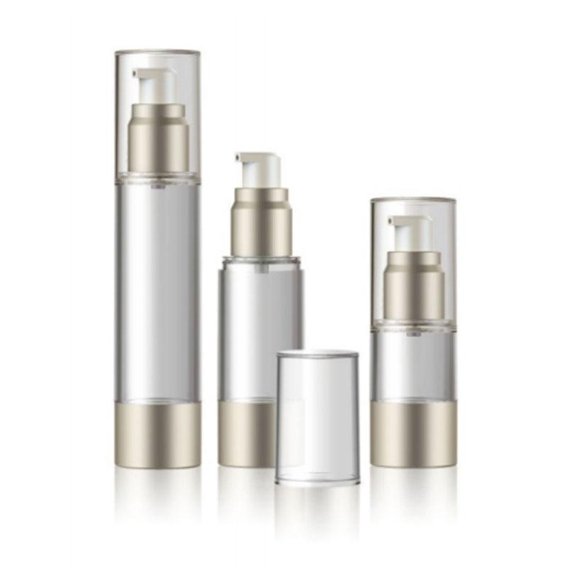 15ml 20ml 30ml 50ml High quality AS plastic aluminum bottom airless lotion bottle SR2108B