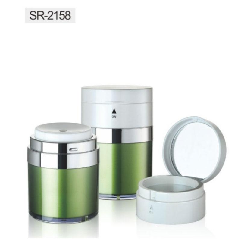 15ml 30ml High quality customized cosmetic airless jar packaging with a flip screw on cap SR2158