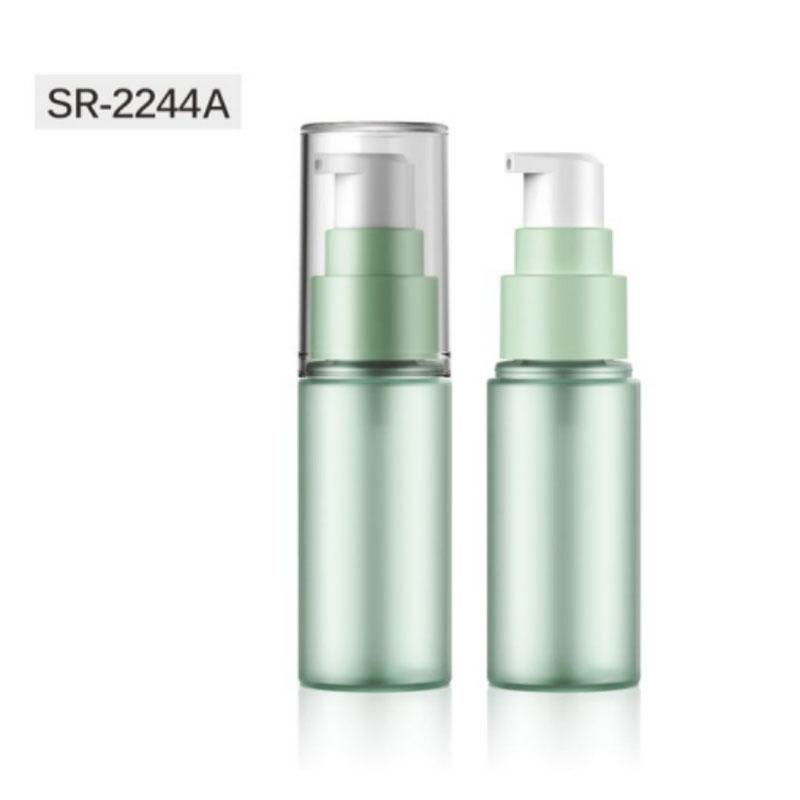 25ml Customized PET plastic bottle with PP plastic lotion pump ABS transparent cap SR2244A