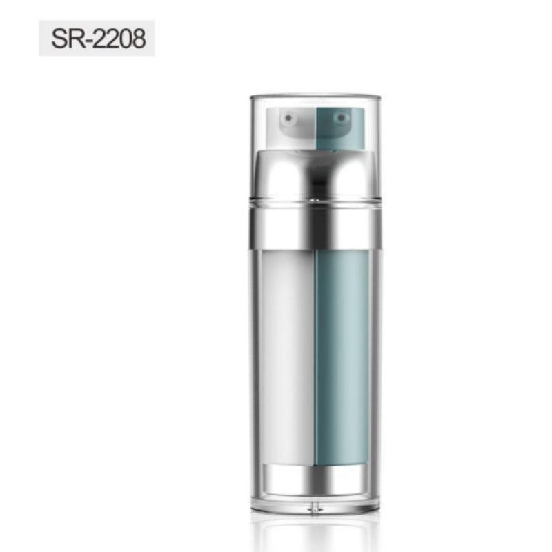 30ml 50ml Dual chamber plastic empty lotion cosmetic double tube pump bottle for skincare SR2208