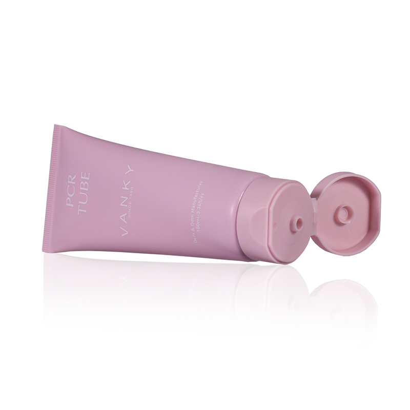 100ml High-end cosmetic packaging customized pink soft tube with new type modern flip cap